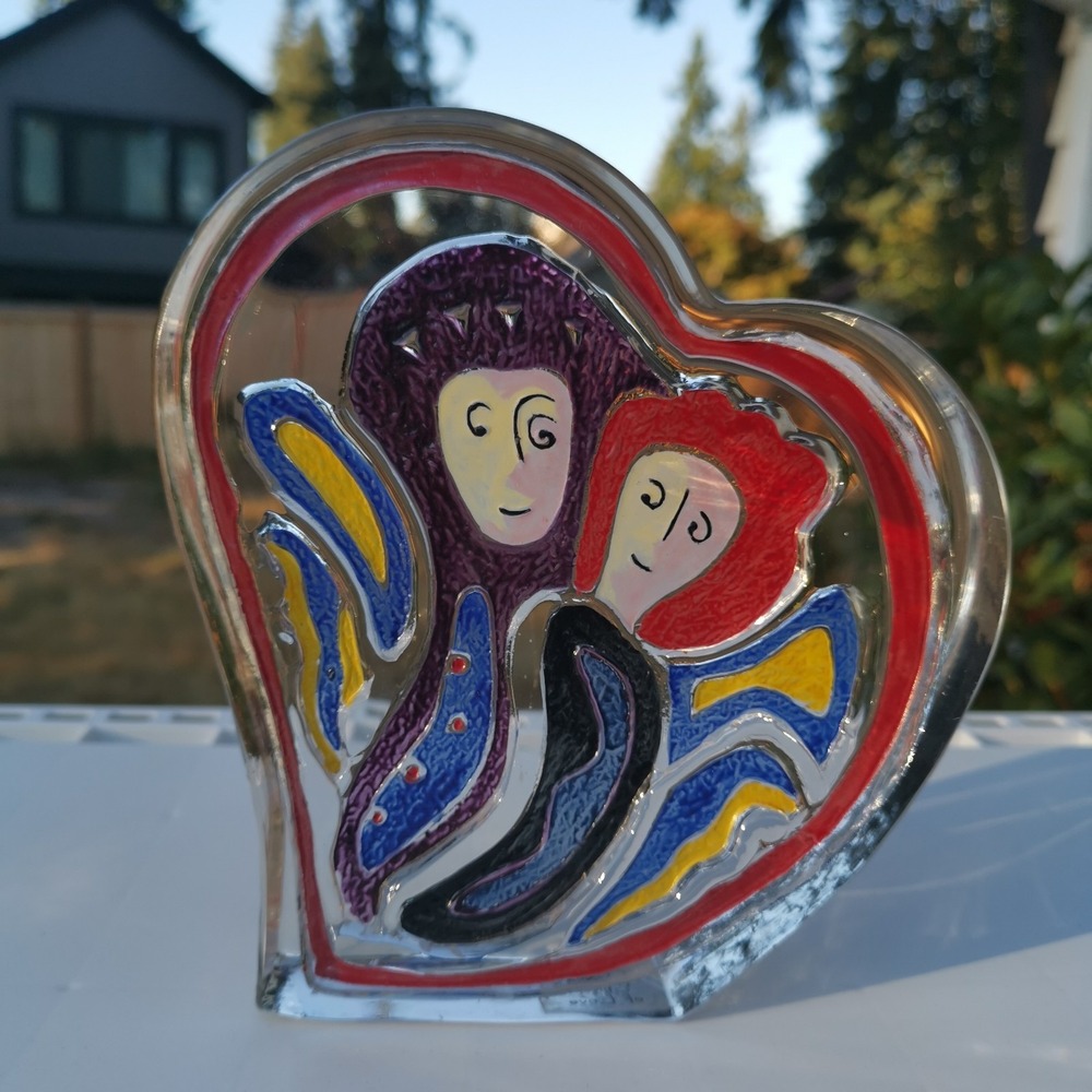 Matt Lamb Vintage Spirit Of Love Abstract Enameled Glass Sculpture